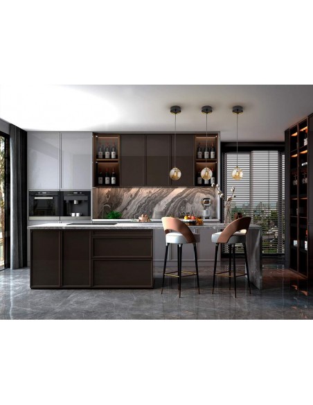 SCHULLER LAMPARA DE TECHO DARK 12, 1 LUZ. NEGRO y LATON.