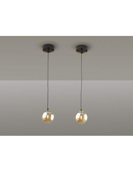 SCHULLER LÂMPADA DE TETO Dark 12, 1 LUZ. PRETO e LATÃO.