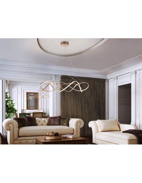 SCHULLER LÁMPARA LED DE TECHO MOLLY 110cm. ORO ROSA.