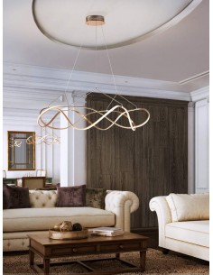 SCHULLER LÂMPADA DE TETO LED MOLLY 110 cm. OURO ROSA. 2