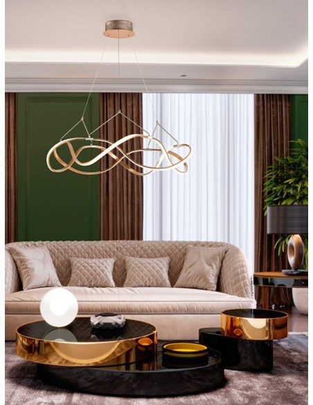 SCHULLER LÁMPARA LED DE TECHO MOLLY 80 cm. ORO ROSA.