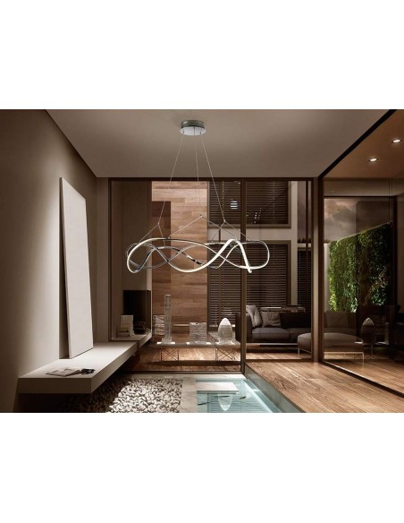 SCHULLER LÁMPARA LED DE TECHO MOLLY 110 cm. CON RECEPTOR, CROMADO.