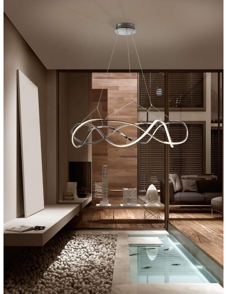 SCHULLER LÁMPARA LED DE TECHO MOLLY 110 cm. CON RECEPTOR, CROMADO.