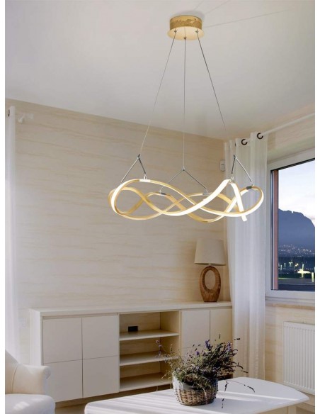 SCHULLER LÂMPADA DE TETO LED MOLLY 55 cm. CON RECEPTOR, OURO ROSA.