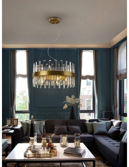 SCHULLER LAMPARA DE TECHO GRACE 14 LUCES, ORO.