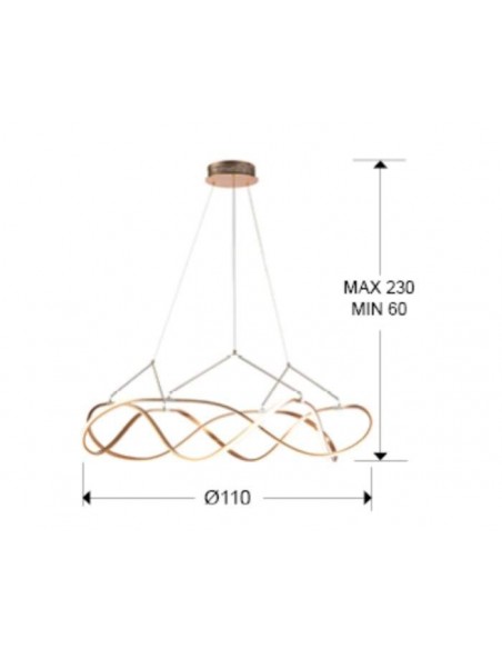 SCHULLER LÂMPADA DE TETO LED MOLLY 110 cm. OURO ROSA.