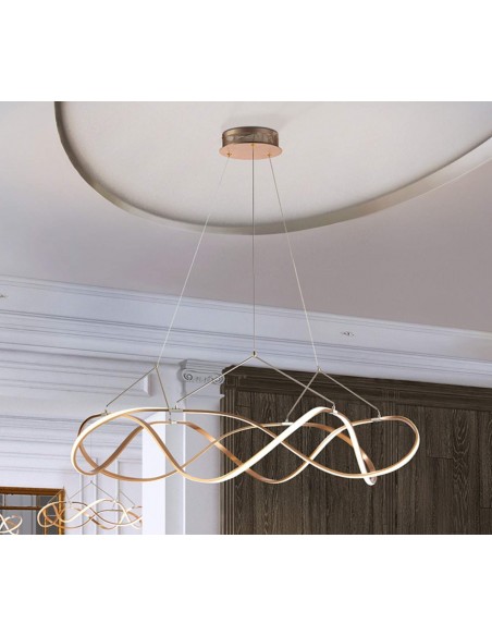 SCHULLER LÁMPARA LED DE TECHO MOLLY 110cm. ORO ROSA.