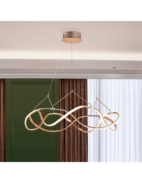 SCHULLER LÁMPARA LED DE TECHO MOLLY 80 cm. CON RECEPTOR, ORO ROSA.