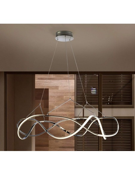 SCHULLER LÁMPARA LED DE TECHO MOLLY 110 cm. CON RECEPTOR, CROMADO.