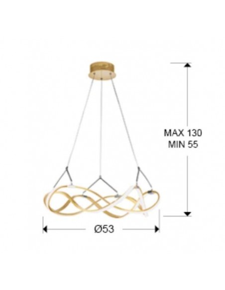 SCHULLER LÁMPARA LED DE TECHO MOLLY 55 cm. CON RECEPTOR, ORO ROSA.