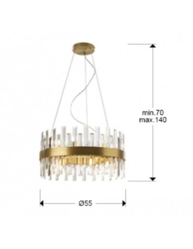 SCHULLER LAMPARA DE TECHO GRACE 14 LUCES, ORO.