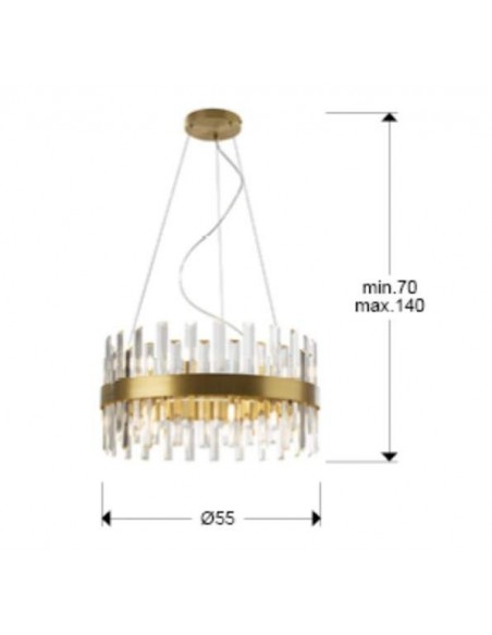 SCHULLER LAMPARA DE TECHO GRACE 14 LUCES, ORO.