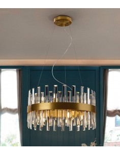 SCHULLER LAMPARA DE TECHO GRACE 14 LUCES, ORO.