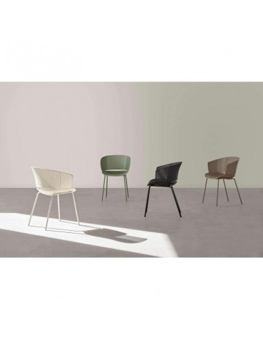 SILLA CON BRAZOS NOELLE NEGRO, POLIPROPILENO,...