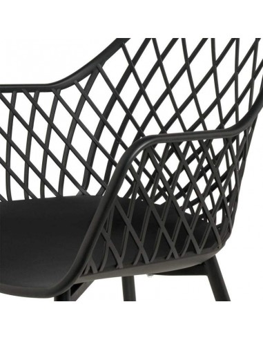 SILLA CON BRAZOS CHARLOTTE NEGRO. POLIPROPILENO...