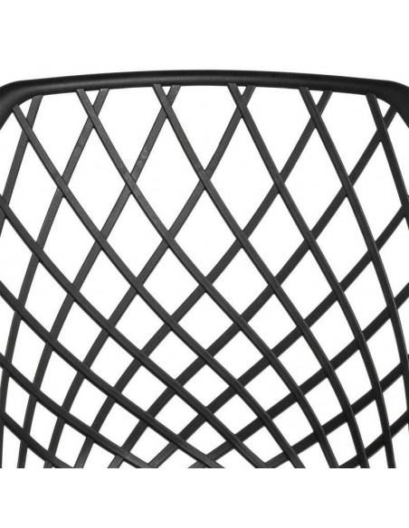 SILLA CON BRAZOS CHARLOTTE NEGRO. POLIPROPILENO Y PATAS METALICAS