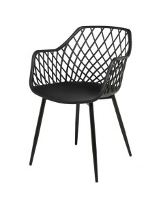 SILLA CON BRAZOS CHARLOTTE NEGRO. POLIPROPILENO Y PATAS...