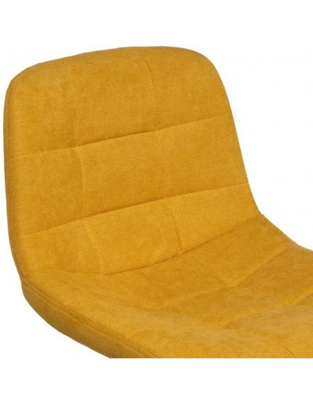 Banco ASHA estofado VELVET mostarda e estrutura em metal preto.