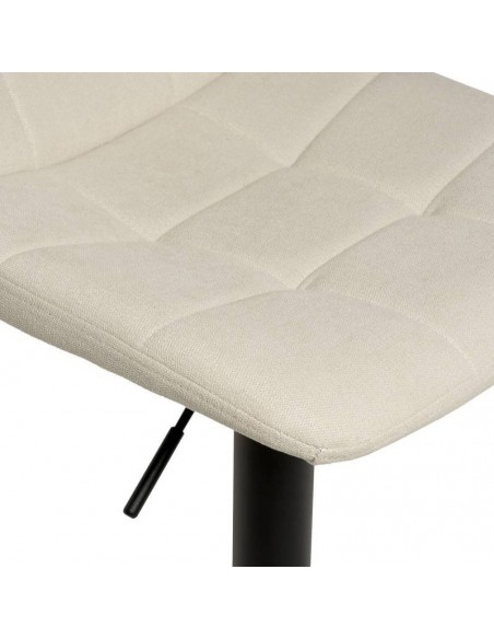 Banco ASHA estofado em VELVET beige e estrutura metal preto.