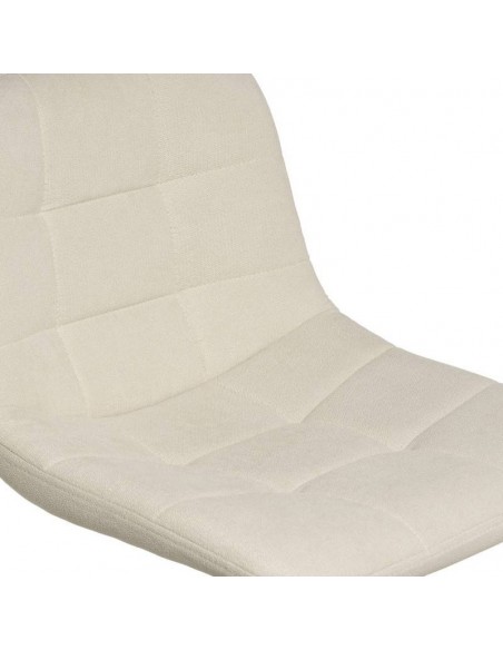 Taburete ASHA tapizado en TERCIOPELO beige y estructura metal negro.