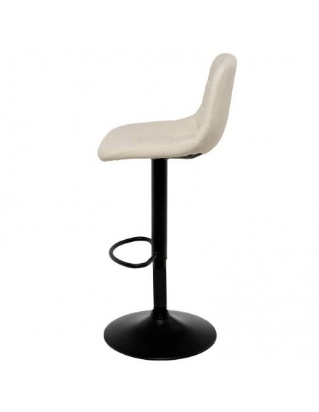 Banco ASHA estofado em VELVET beige e estrutura metal preto.