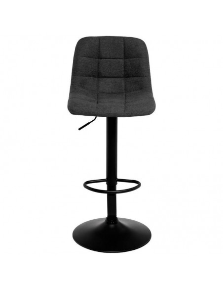 Banco ASHA estofado em VELVET cinza escuro e estrutura metal preto.