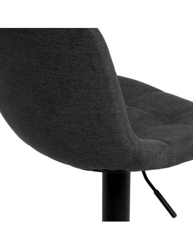 Taburete ASHA tapizado TERCIOPELO gris oscuro y...