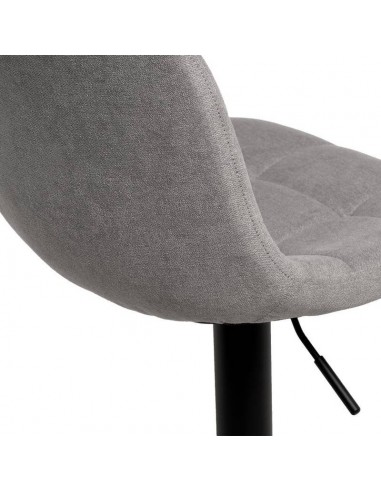 Taburete ASHA tapizado en TERCIOPELO gris claro...