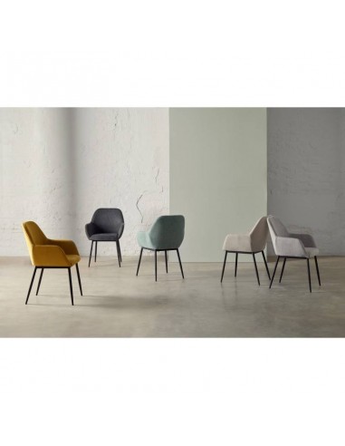 Silla comedor ISABELLA, tela en menta y patas...