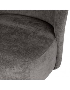 Butaca OPORTO tela gris oscuro y patas de metal negro. 2