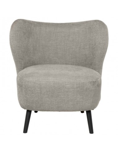 Butaca OPORTO tela gris claro y patas de metal...