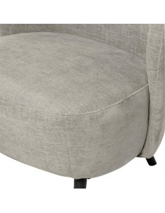 Poltrona OPORTO em tecido cinzento claro e pernas em... 2