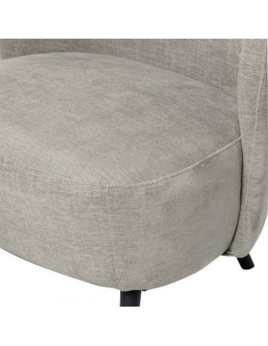 Poltrona OPORTO em tecido cinzento claro e...