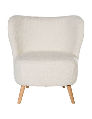 Butaca JAIPUR tejido borreguito blanco y patas...