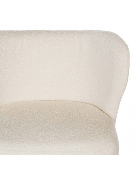 Poltrona JAIPUR em tecido de Ovelhinha branco e pernas em madeira.