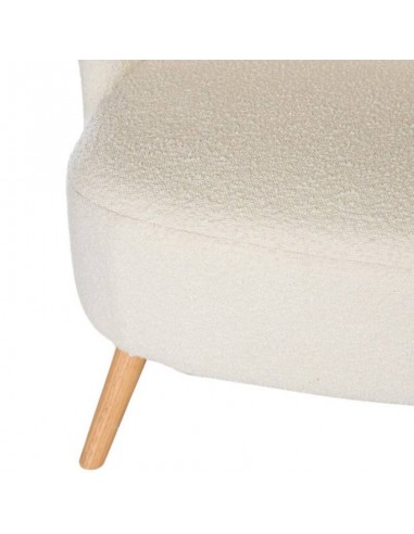 Poltrona JAIPUR em tecido de Ovelhinha branco e...