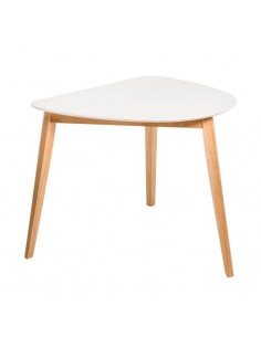 Mesa de cocina angular MORGAN 90 x 80 cm. Lacada blanco y...