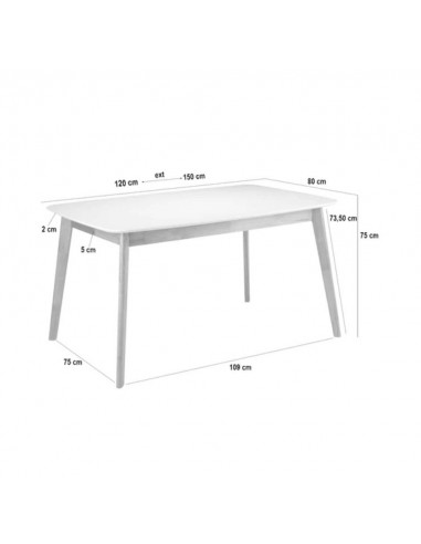 Mesa ENMA extensible 120(150) x 80 cm. Chapa...