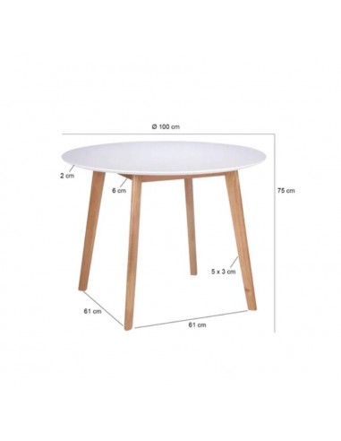 Mesa redonda para cocina MONNA 100 cm. Chapada...