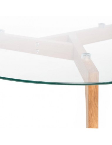 Mesa centro redonda PATRICK 90, tapa de cristal...