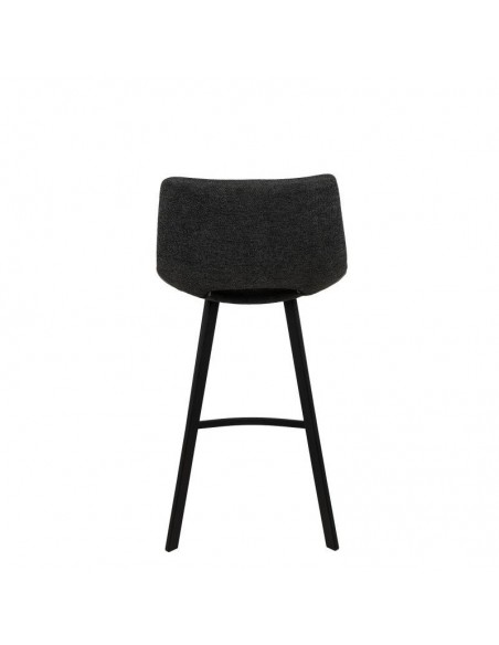 Taburete CLARK de 65,5 cm. Asiento tapizado en Gris oscuro y patas de metal.