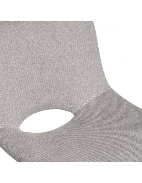 Banco CLARK de 65,5 cm. Assento estofado en Cinza claro e pés de metal.