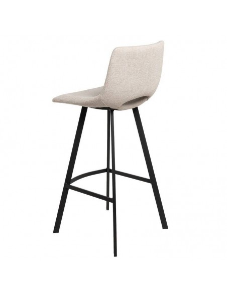 Taburete ASTON de 75,5 cm. Asiento tapizado en Beige y patas de metal.