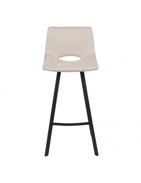 Banco ASTON de 75,5 cm. Assento estofado Beige e pés de metal.