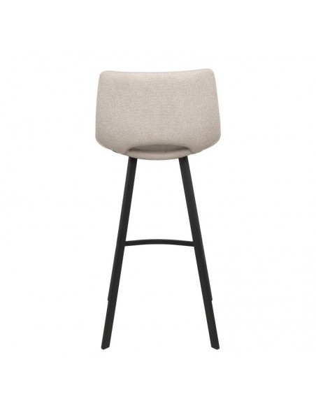 Taburete ASTON de 75,5 cm. Asiento tapizado en Beige y patas de metal.