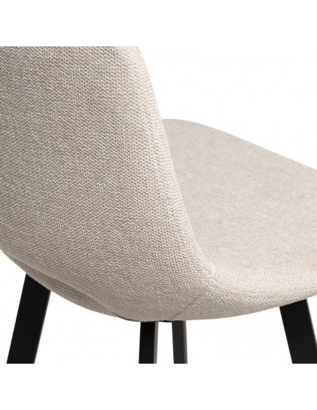 Taburete ASTON de 75,5 cm. Asiento tapizado en Beige y patas de metal.