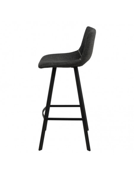 Taburete ASTON de 75,5 cm. Asiento tapizado en Gris oscuro y patas de metal.