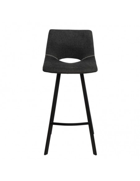 Taburete ASTON de 75,5 cm. Asiento tapizado en Gris oscuro y patas de metal.