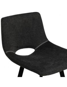 Banco ASTON de 75,5 cm. Assento estofado Cinza escuro e... 2