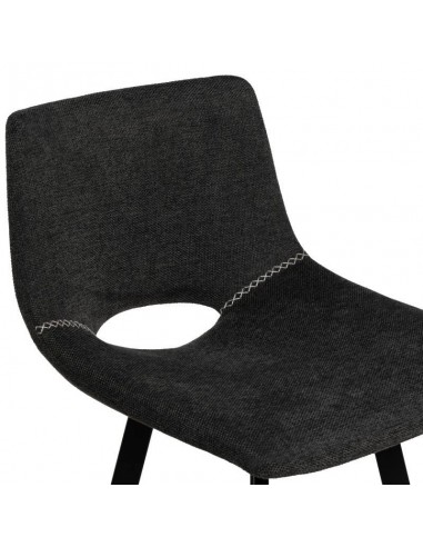 Banco ASTON de 75,5 cm. Assento estofado Cinza...